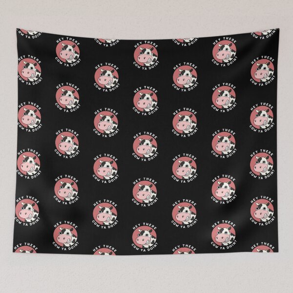 Item preview, Hey There Cow Ya Doin Funny Animal Puns (Dark BG) designed and sold by punnybone.