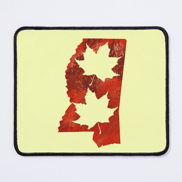 Item preview, Leaf Red State Of Mississippi With Yellow Background designed and sold by missmann.