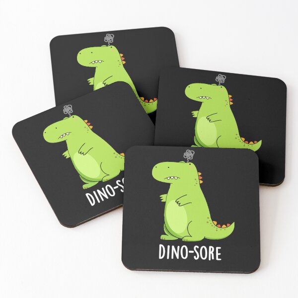 Item preview, Dino-sore Funny Irritated Dinosaur Puns (Dark BG) designed and sold by punnybone.