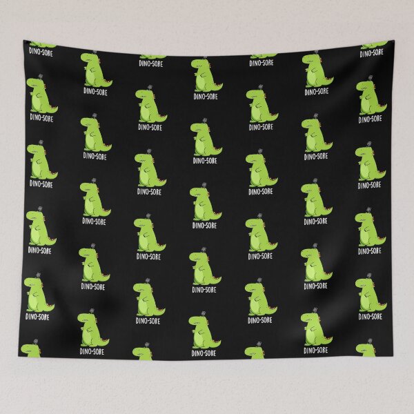 Item preview, Dino-sore Funny Irritated Dinosaur Puns (Dark BG) designed and sold by punnybone.