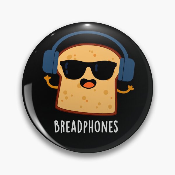 Item preview, Breadphones Funny Bread Headphones Puns (Dark BG) designed and sold by punnybone.