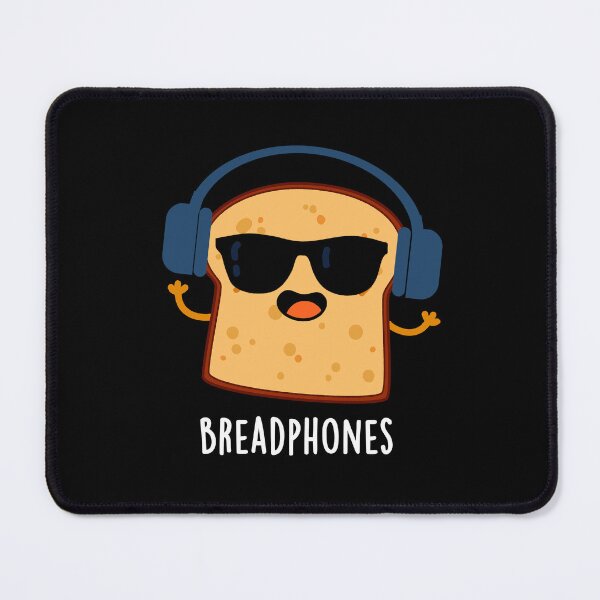 Item preview, Breadphones Funny Bread Headphones Puns (Dark BG) designed and sold by punnybone.