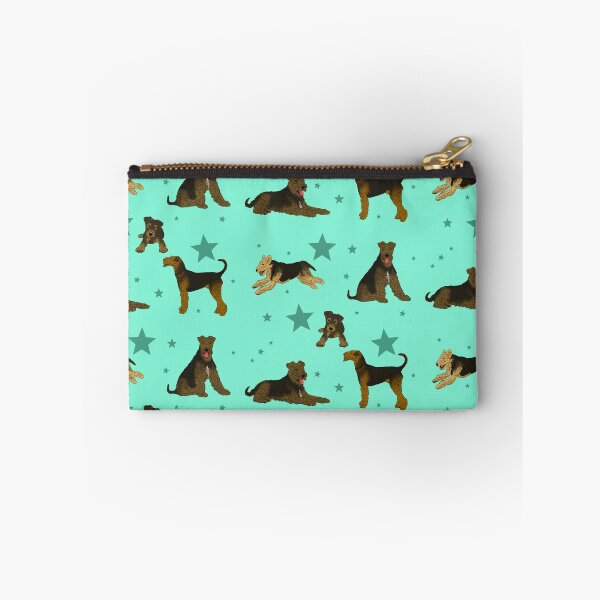 Item preview, Airedale Terriers Pattern Stars Seafoam designed and sold by Ashley Gagnon.