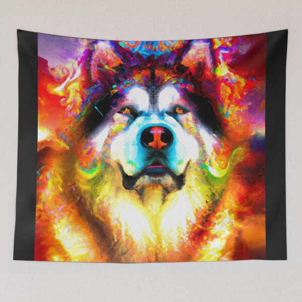 Item preview, Tribal Alaska Malamute Dog Pop Art 1 designed and sold by DiatomDesigns.
