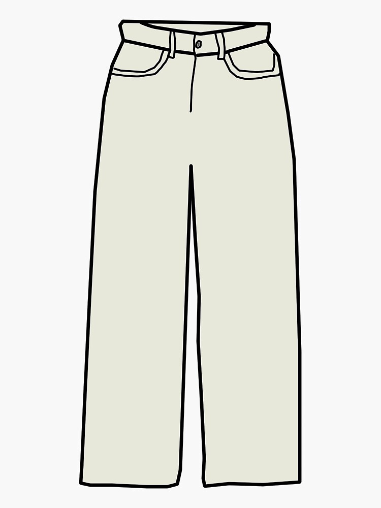 "Loose Straight Cream Jean Sticker" Sticker for Sale by CafeCrestie