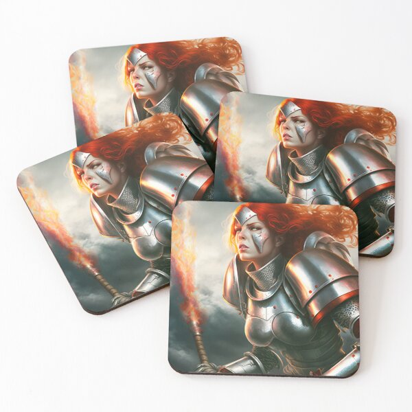 Item preview, Redhead Female Knight Flaming Sword designed and sold by bitstudio.
