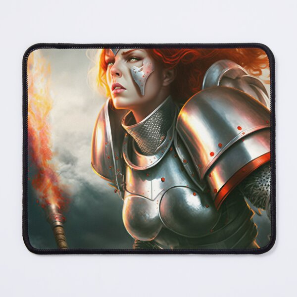 Item preview, Redhead Female Knight Flaming Sword designed and sold by bitstudio.