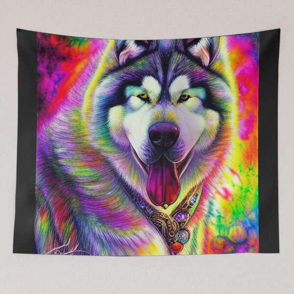 Item preview, Tribal Alaska Malamute Dog Pop Art 3 designed and sold by DiatomDesigns.