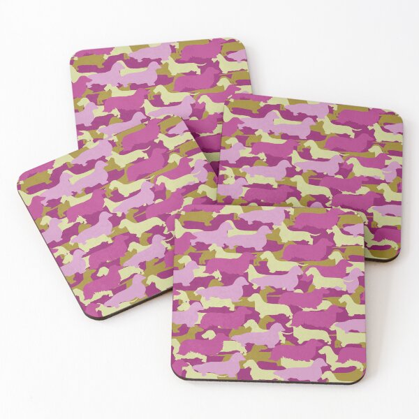 Item preview, Distressed Camo Dachshund Silhouettes - Smooth, Wire, Long, Hair, Coat, Longhair, Wirehair designed and sold by CanisPicta.