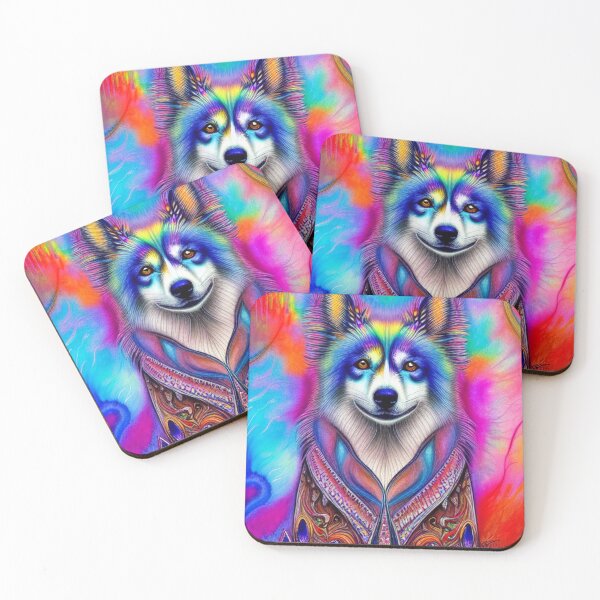 Item preview, Tribal American Eskimo Dog Pop Art 1 designed and sold by DiatomDesigns.