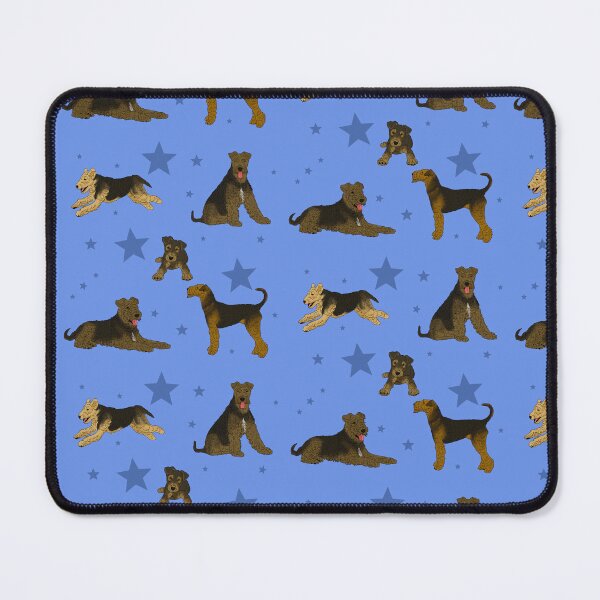 Item preview, Airedale Terriers Pattern Stars Blue designed and sold by Ashley Gagnon.