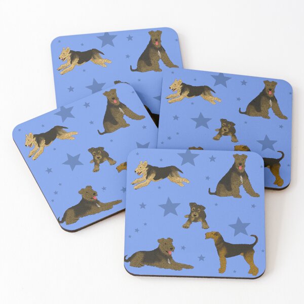 Item preview, Airedale Terriers Pattern Stars Blue designed and sold by Ashley Gagnon.