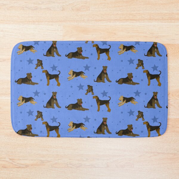 Item preview, Airedale Terriers Pattern Stars Blue designed and sold by Ashley Gagnon.