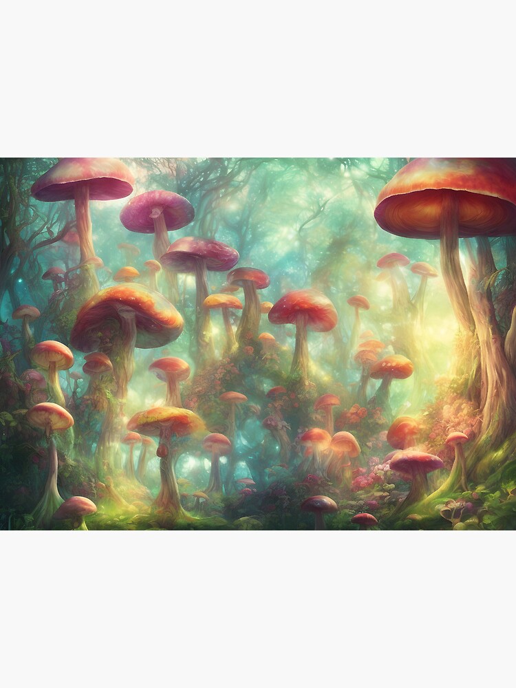 Dreamscape in Fairyland Mushrooms Garlands Fluffy Fluff Clouds with Silver  Lining Concept Art Fantasy · Creative Fabrica