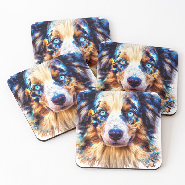 Item preview, Tribal Australian Shepherd Dog Art 1 designed and sold by DiatomDesigns.