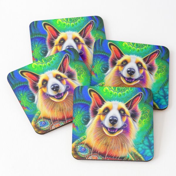 Item preview, Tribal Australian Shepherd Dog Art 2 designed and sold by DiatomDesigns.
