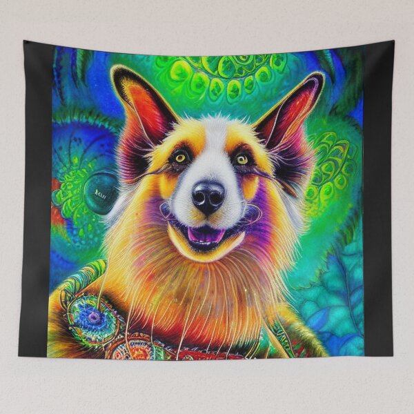 Item preview, Tribal Australian Shepherd Dog Art 2 designed and sold by DiatomDesigns.