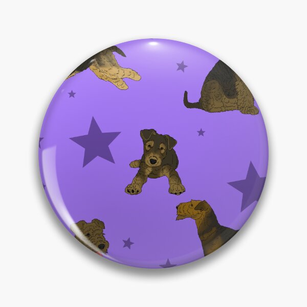 Item preview, Airedale Terriers Pattern Stars Purple designed and sold by Ashley Gagnon.