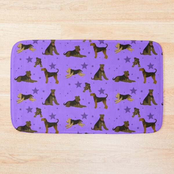 Item preview, Airedale Terriers Pattern Stars Purple designed and sold by Ashley Gagnon.