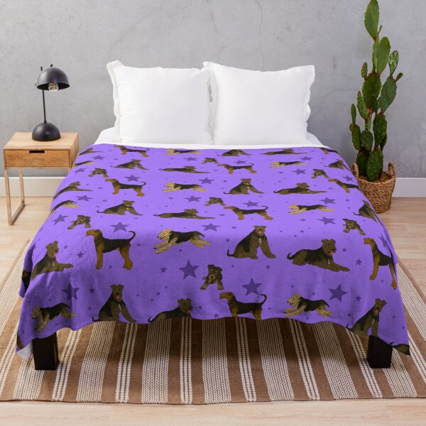 Item preview, Airedale Terriers Pattern Stars Purple designed and sold by Ashley Gagnon.