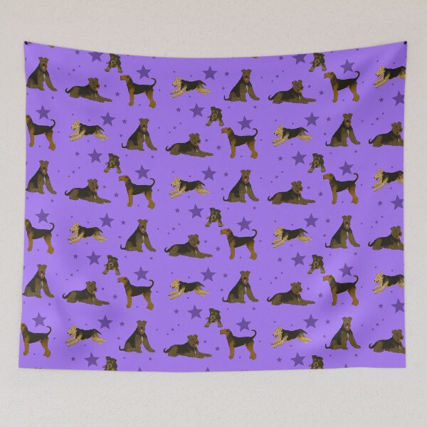 Item preview, Airedale Terriers Pattern Stars Purple designed and sold by Ashley Gagnon.