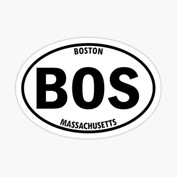 Item preview, BOS - Boston, Massachusetts Oval Travel Sticker designed and sold by BBTravels.