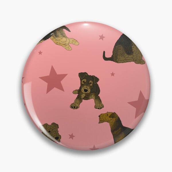 Item preview, Airedale Terriers Pattern Stars Pink designed and sold by Ashley Gagnon.