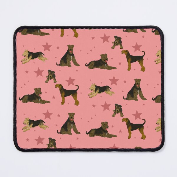 Item preview, Airedale Terriers Pattern Stars Pink designed and sold by Ashley Gagnon.