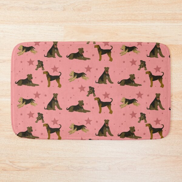 Item preview, Airedale Terriers Pattern Stars Pink designed and sold by Ashley Gagnon.