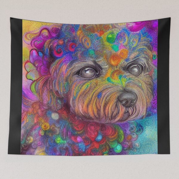 Item preview, Tribal Bichon Frise Dog Art 4 designed and sold by DiatomDesigns.