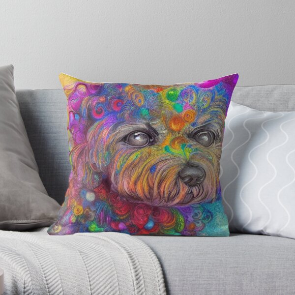 Trucker Dog I Truck Driver Bichon Frise Throw Pillow by Maximus Design