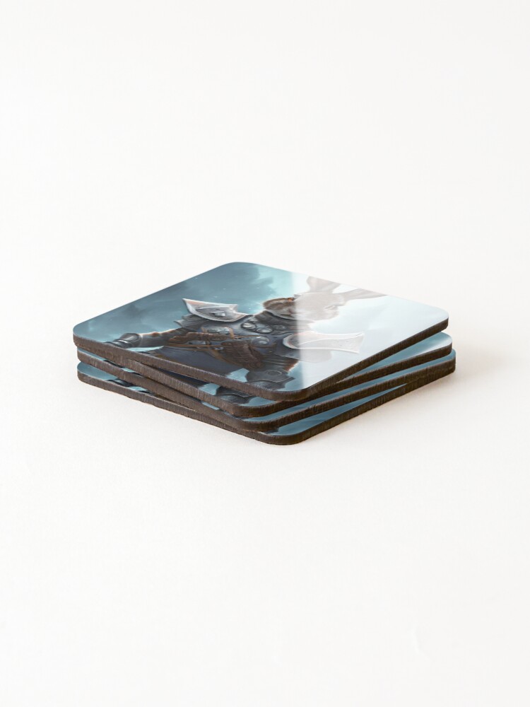 Thumbnail 4 of 5, Coasters (Set of 4), AI Generated Art, War Rabbit designed and sold by RabbitHoleMI.