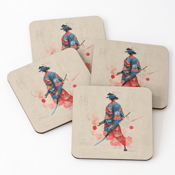 Item preview, Vintage Japanese Art Samurai Warrior with Katana in Hand designed and sold by Valro.