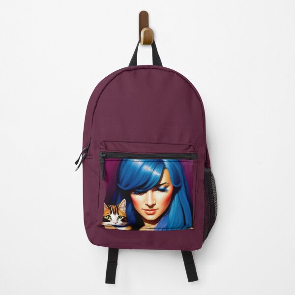 Item preview, A Portrait of a Blue Hair Woman and Her Cat designed and sold by VespersEmporium.