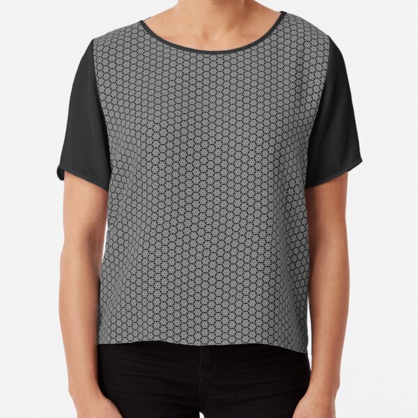 Black and gray pattern Chiffon Top