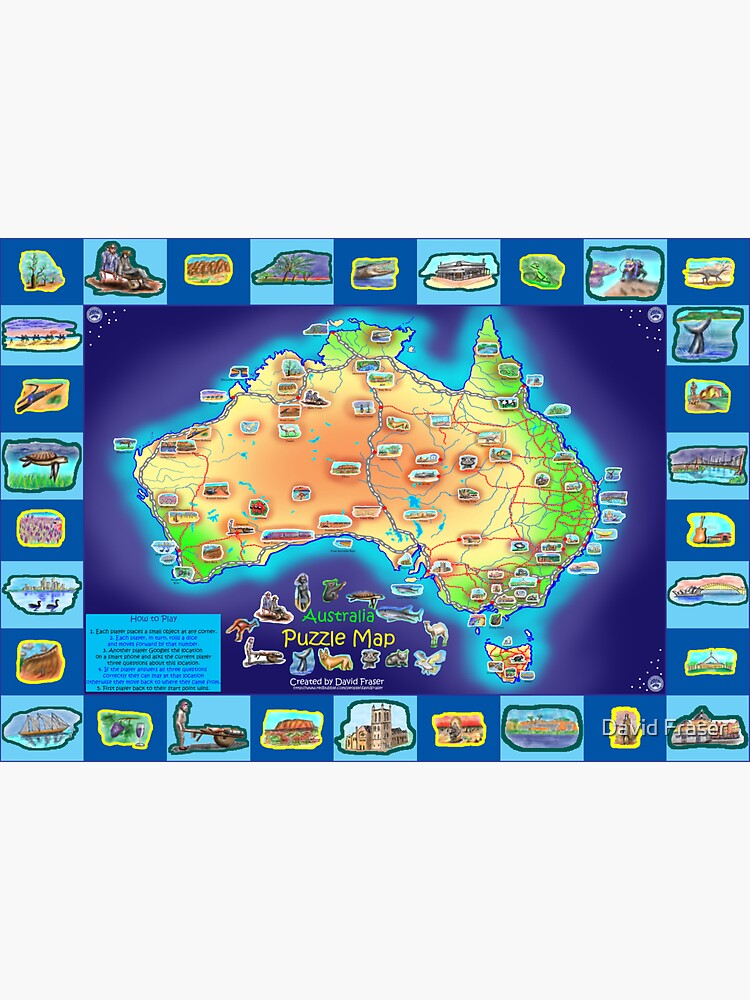 "Australia Map board game" Sticker for Sale by davidfraser  Redbubble