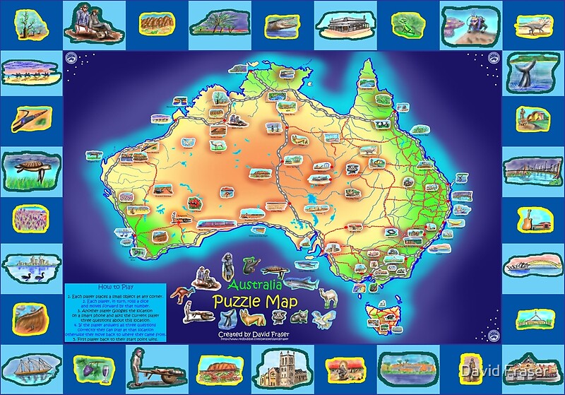 "Australia Map board game" by David Fraser Redbubble