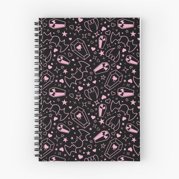 Item preview, Draculaura Pink - Pastel Goth Vampire with Fangs Coffins Bats Tiling Design with Extra Sparkles designed and sold by SnowAfterFyre.