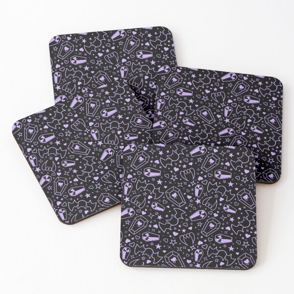 Item preview, Draculaura Purple- Pastel Goth Vampire with Fangs Coffins Bats Tiling Design with Extra Sparkles designed and sold by SnowAfterFyre.
