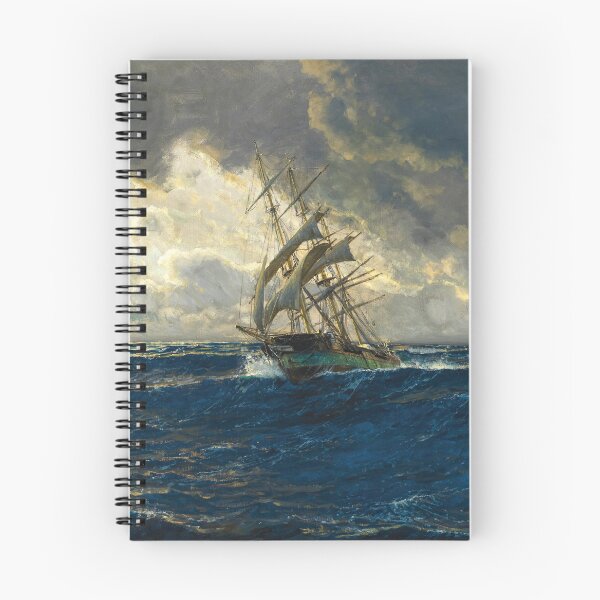 Item preview, A Three-Master at Sea | Michael Zeno Diemer | 1930 Nautical Art designed and sold by CJET.