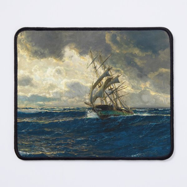 Item preview, A Three-Master at Sea | Michael Zeno Diemer | 1930 Nautical Art designed and sold by CJET.