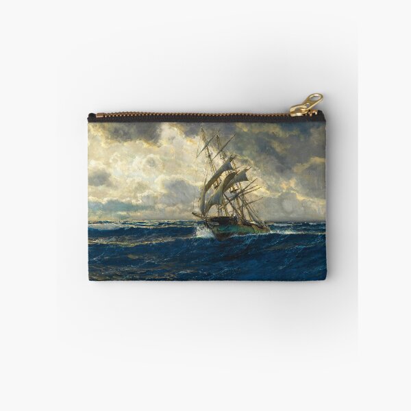 Item preview, A Three-Master at Sea | Michael Zeno Diemer | 1930 Nautical Art designed and sold by CJET.