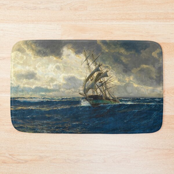 Item preview, A Three-Master at Sea | Michael Zeno Diemer | 1930 Nautical Art designed and sold by CJET.