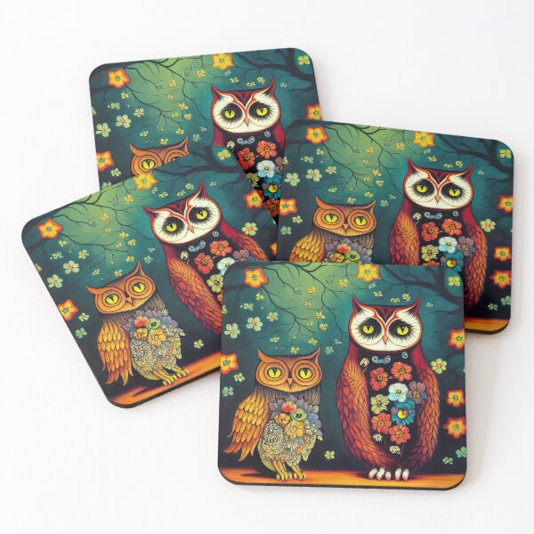 Item preview, flower owls designed and sold by ururuty.