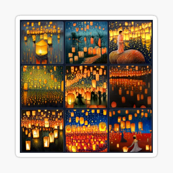Yi Peng Lantern Festival art Sticker
