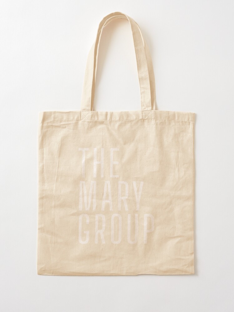Thumbnail 2 of 5, Tote Bag, The Mary Group wordmark in white designed and sold by TheMaryGroup.
