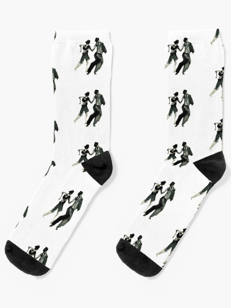Illustrated black and white - kick up your heels and Swing Dance! Socks  for Sale by liana campbell