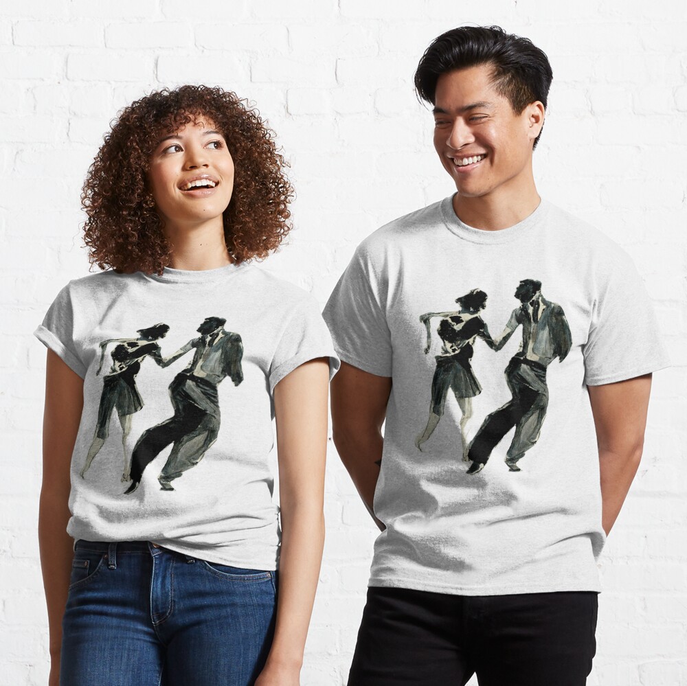 Illustrated black and white - kick up your heels and Swing Dance