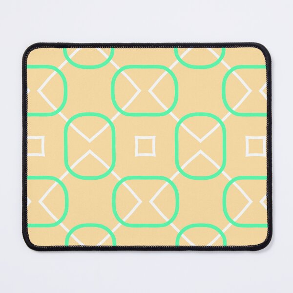 Item preview, Symmetrical Pattern in Green and White on  Yellow designed and sold by KeksWorkroom.