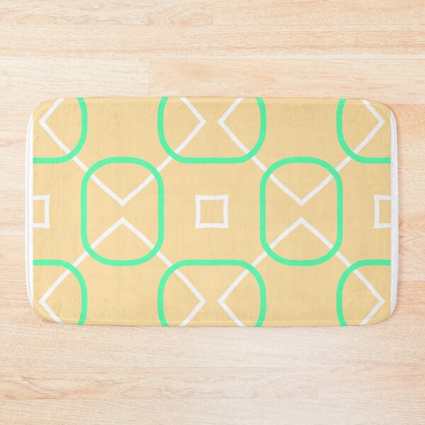 Item preview, Symmetrical Pattern in Green and White on  Yellow designed and sold by KeksWorkroom.